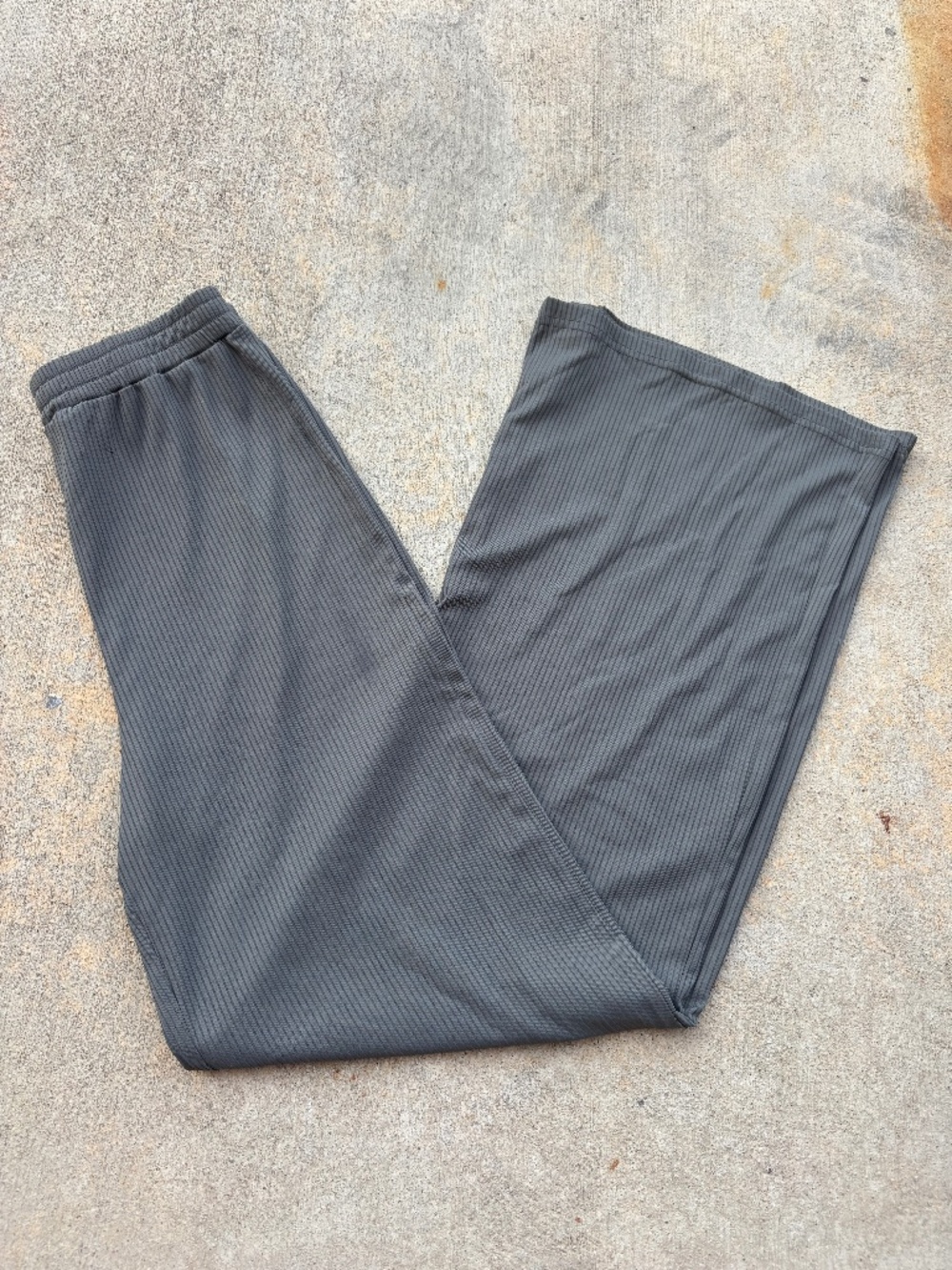 Sage Green Ribbed Wide Leg Pants